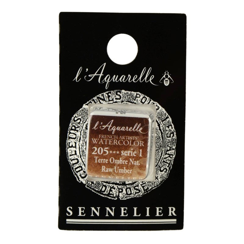 SENNELIER L'Aquarell French Watercolor Half Pan Replacement, Raw Umber - Image 1